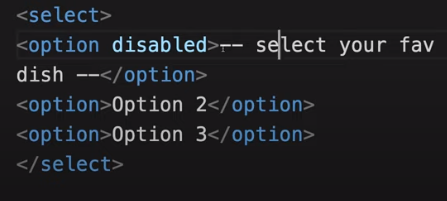 HTML select with a disabled option