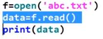 Output of reading the whole file with read()
