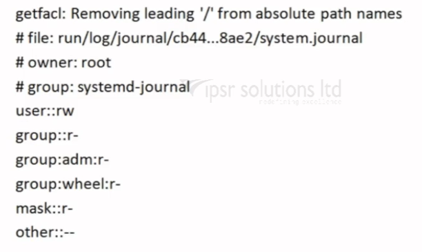 getfacl output on a systemd journal file