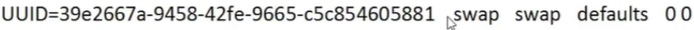 Swap partition entry in /etc/fstab